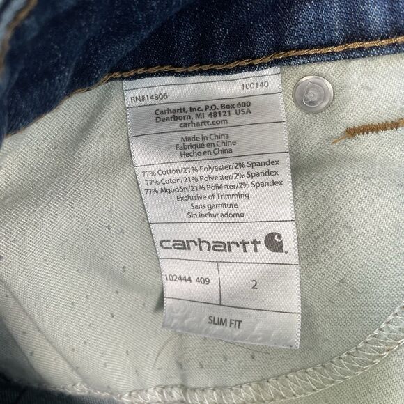 CARHARTT Nyona Women's Slim Fit Denim Jean Bermuda Shorts Stretch Blue Size 2 - Picture 7 of 11